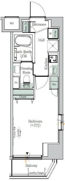 ＯＮＥ　ＲＯＯＦ　ＲＥＳＩＤＥＮＣＥ　ＫＩＢＡ　ＷＥＳＴ(ワンルーフレジデンスキバウエスト)の間取り