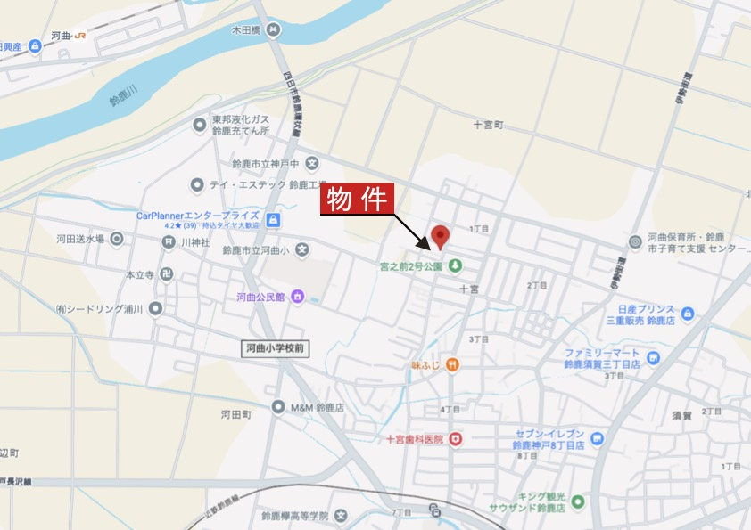 鈴鹿市十宮2丁目の地図|広域Map