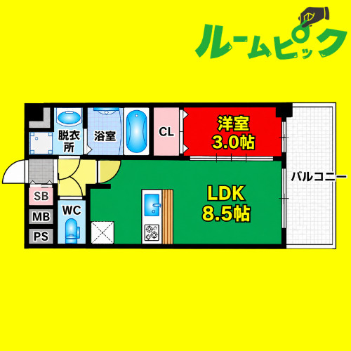 CREST TAPP浅間町　名古屋市賃貸　仲介手数料無料の間取り