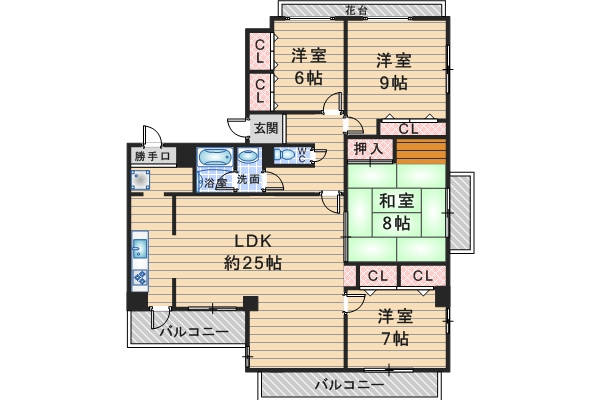 ヒルズコート刀根山の間取り