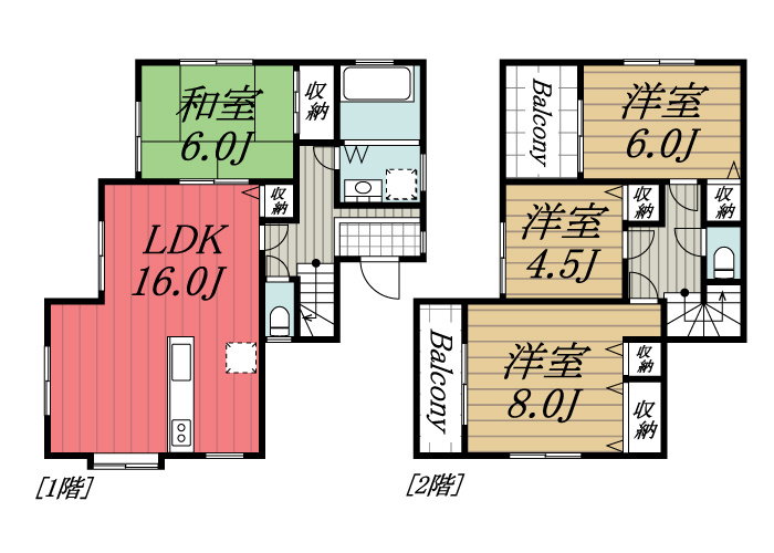 【間取り】 | 富里市七栄440番2貸家
