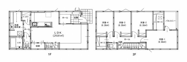 糟屋郡志免町王子3丁目第2-3棟（2号棟）の間取り