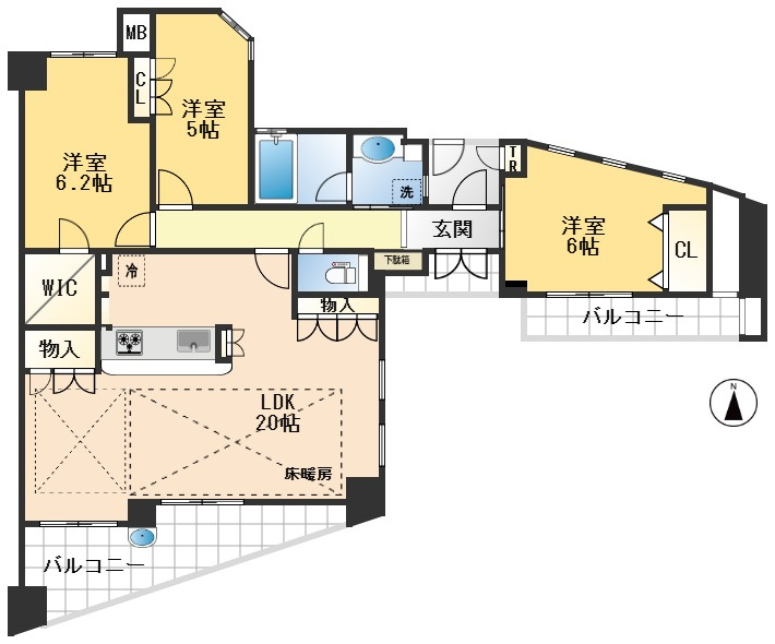 プラネ吹田山手町アーバンビューの間取り
