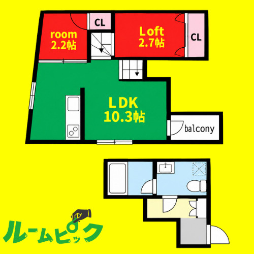 ソリッド千種　名古屋市賃貸　仲介手数料無料の間取り