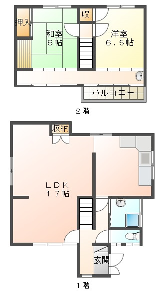 王居殿３丁目貸家の間取り