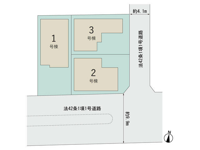 ４４２２船橋市二宮４期３棟の区画図
