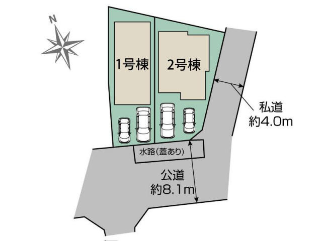 ブルーミングガーデン　流山市東初石４丁目２棟／１期１号棟の区画図|流山市東初石4丁目2棟区画図