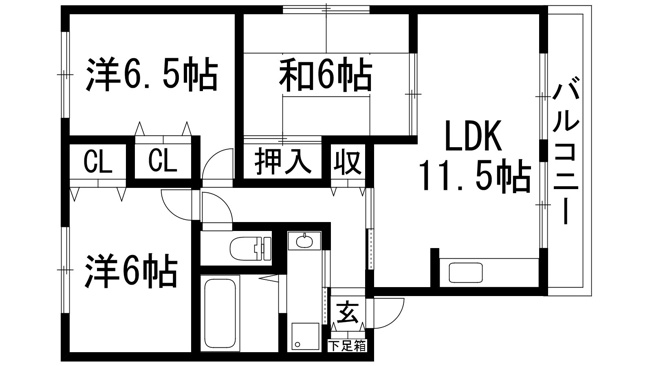 【間取り】 | グリーンフォーレスト伊丹A棟