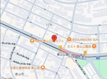 HARVEY東山公園の地図