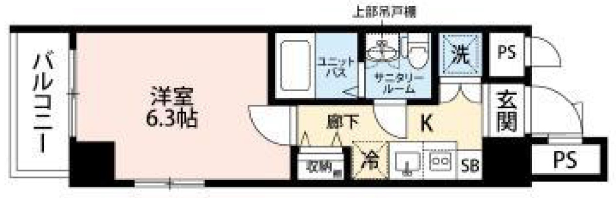 ステージファースト大森駅前の間取り|間取り　南西角部屋バストイレ別独立洗面台