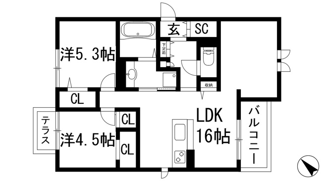 【間取り】 | ヴィラソレアーダ中野E