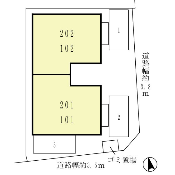 茨木市東太田２丁目のアパートの地図