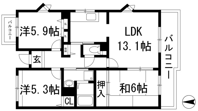 【間取り】 | アルビス寺本12号棟