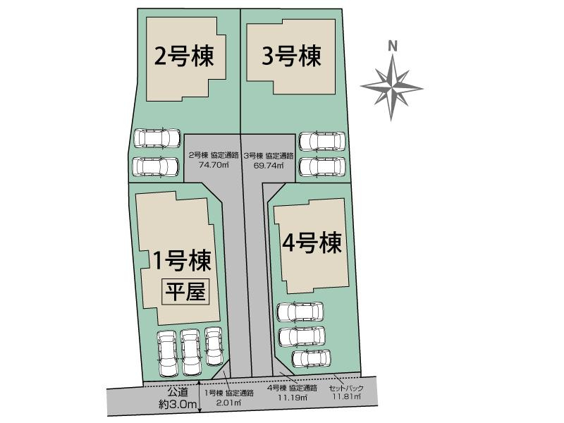 ブルーミングガーデン／北区山室5丁目／2号棟の区画図