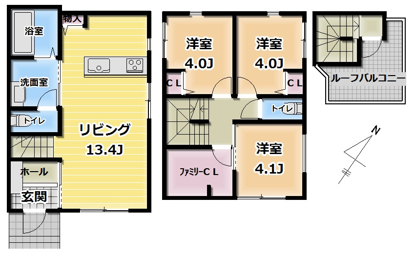 中古戸建　調布市東つつじヶ丘3丁目の間取り