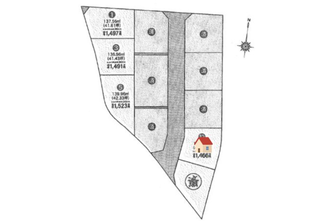 ☆選べる家具プレゼント☆土居町10号地　住宅用地の区画図|⑩号地