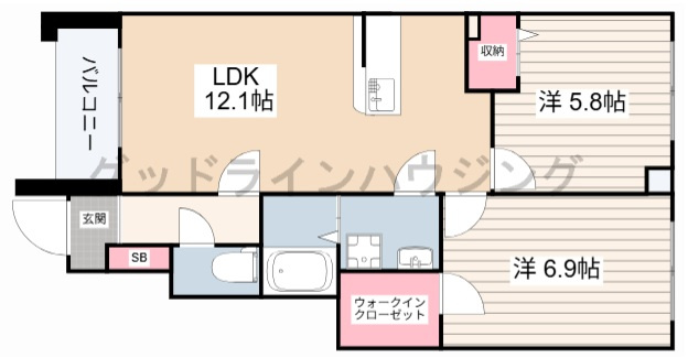 メゾンタカモト二番館の間取り