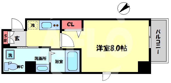 メインステージ西天満T's SQUAREの間取り|メインステージ西天満T's SQUARE　開放感ある間取り
