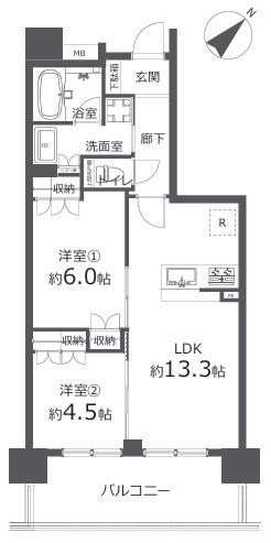 渋谷へも目黒へも30分以内！行き先にあわせて選べる直通アクセス♪出張も旅行にも良き立地☆な【リフォーム／新横浜ヴォアール】の間取り