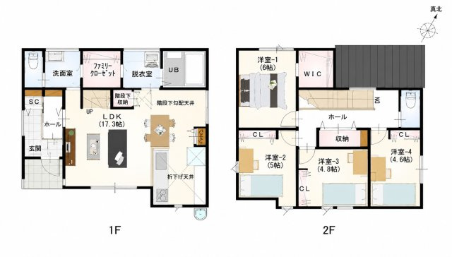 春日市紅葉ヶ丘西7丁目第1-2棟（2号棟）の間取り