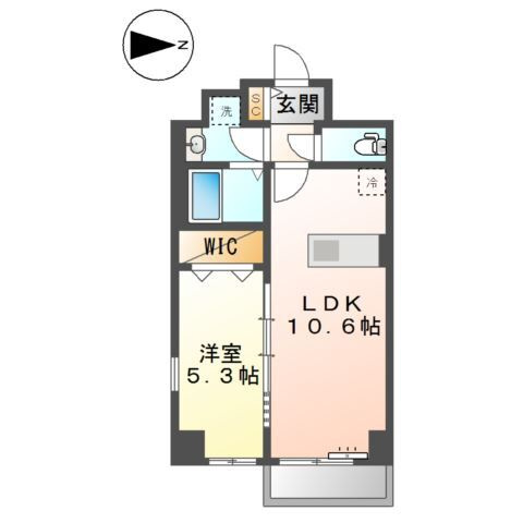 名古屋市中村区則武１丁目の賃貸マンションの間取り