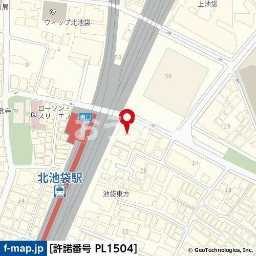 リヴェール池袋の地図