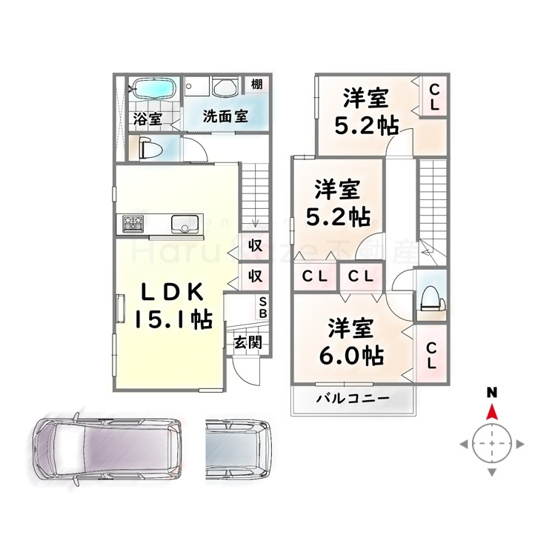 【間取り】 | カーサ ラソB棟【名古屋市賃貸・戸建】