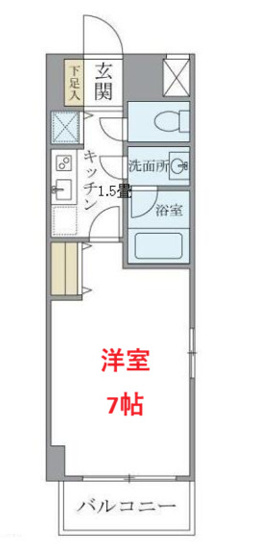 【間取り】 | 北品川アパートメント | 洋室7帖　K1.5帖です　・インターネット使用料無料