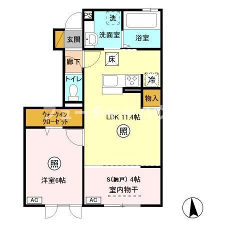 アクタス　Ｂの間取り