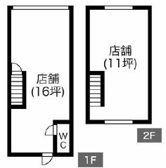 辻川店舗1階2階セットの間取り