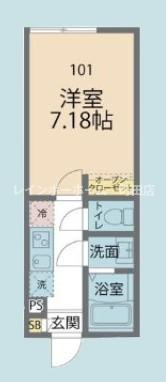 カインドネス湘南台※初期費用分割あと払いサービス利用可能物件の間取り