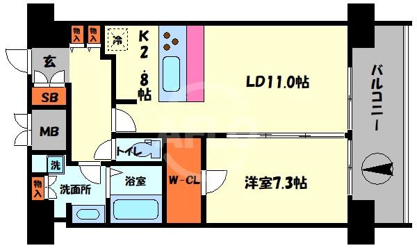 スプランディッド難波Ⅲ　大国小学校区の間取り|スプランディッド難波Ⅲ　間取り