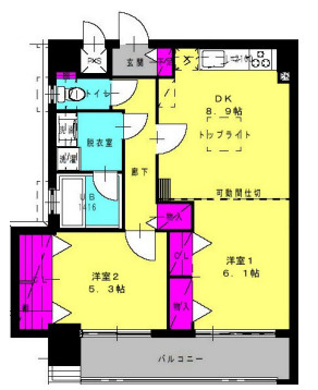 コンフォート栗原Ⅱの間取り