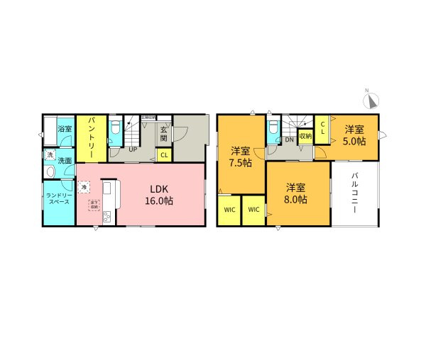 碧南市志貴崎町第4　新築戸建＜2号棟＞の間取り|3LDK
