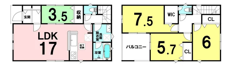 クレイドルガーデン佐賀市高木瀬町長瀬 第4 3号棟の間取り