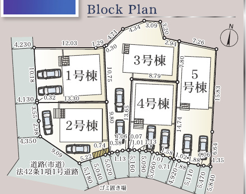 クレイドルガーデン佐賀市高木瀬町長瀬 第4 1号棟の区画図