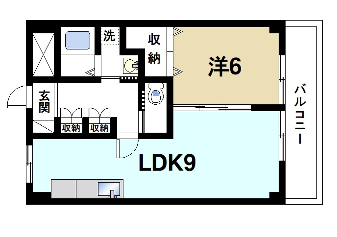 近鉄東生駒コーポの間取り|リビングが広くて過ごしやすい間取りです