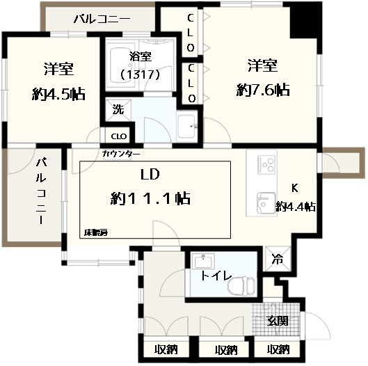 菱和パレス菊川の間取り