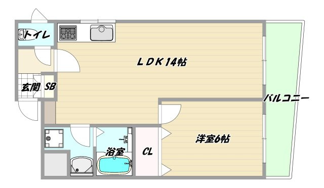 大阪市淀川区東三国１丁目の賃貸マンションの間取り
