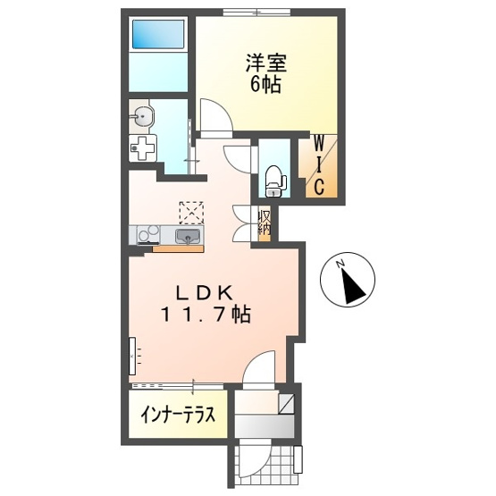 【間取り】 | （仮称）神戸市北区八多町中新築アパート | 間取りです