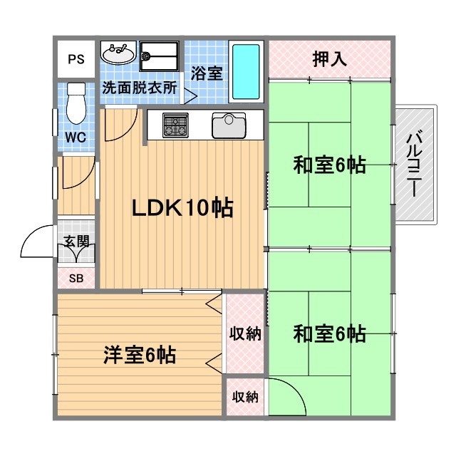 カーサ楠Ⅲの間取り
