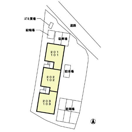 サンライズハイツ21の区画図