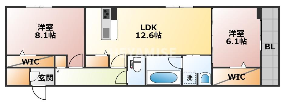 ロイヤルタウン富の原Ⅱの間取り