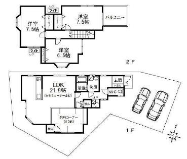 松園町戸建ての間取り