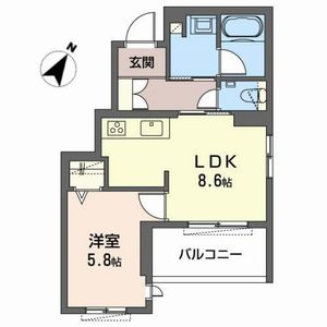 神戸市中央区北長狭通４丁目の賃貸マンションの間取り