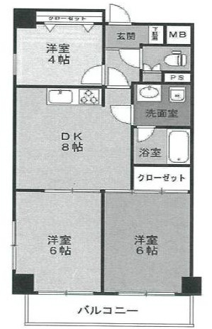 神戸市中央区花隈町の賃貸マンションの間取り