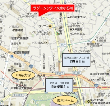 ラグーンシティ文京小石川の地図