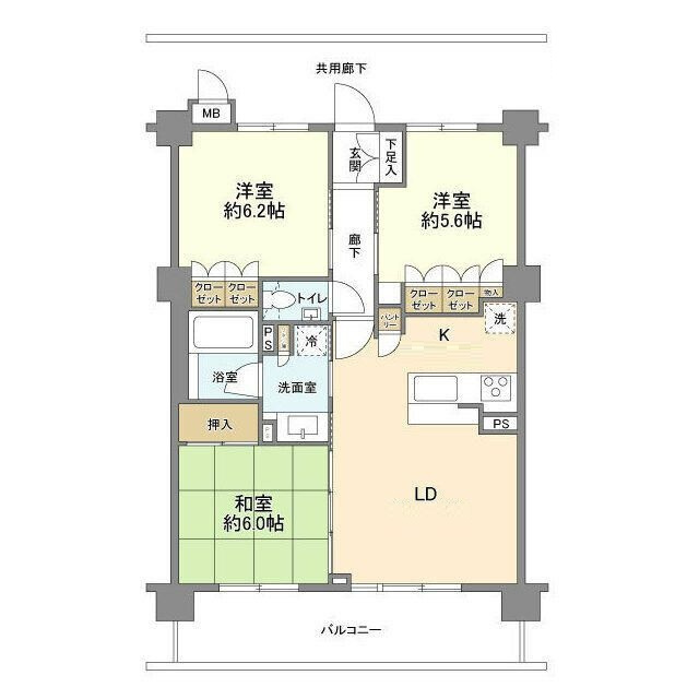 コンフォートパレス六町の間取り|間取りです。