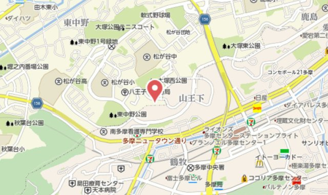 『八王子市マンション』レクセル多摩センターマークレジデンス【仲介手数料無料】　八王子市松が谷8-1の地図|～仲介手数料無料☆八王子ひなた不動産～レクセル多摩センターマークレジデンス