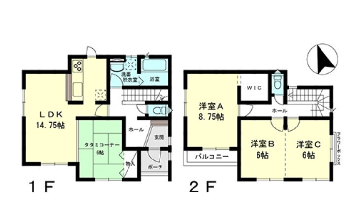 宇都宮市東浦町中古住宅の間取り